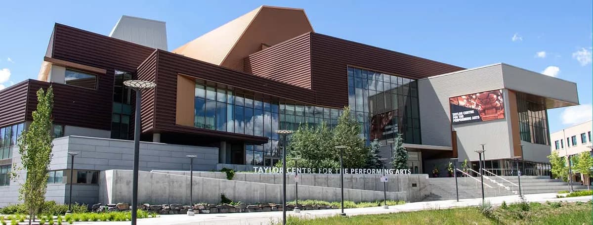 Exterior architecture of Mount Royal University's Taylor Centre for the Performing Arts